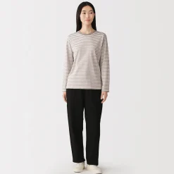 Best Muji Camiseta de manga larga en mezcla de algodón para mujer