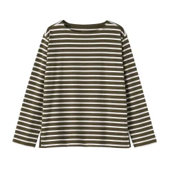 Hot Muji Camiseta de manga larga y cuello ancho de algodón grueso para mujer