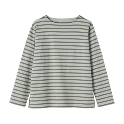 Best Muji Camiseta de manga larga y cuello ancho de algodón grueso para mujer