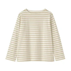 Best Muji Camiseta de manga larga y cuello ancho de algodón grueso para mujer