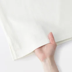Best Muji Camiseta de manga larga y cuello ancho de algodón grueso para mujer