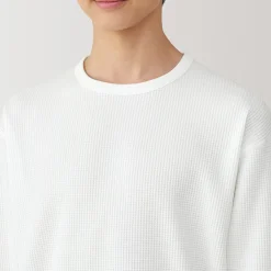 Discount Muji Camiseta de manga larga y tejido waffle Quick Dry para hombre
