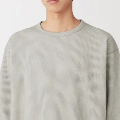 Discount Muji Camiseta de manga larga y tejido waffle Quick Dry para hombre