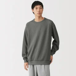 Discount Muji Camiseta de manga larga y tejido waffle Quick Dry para hombre