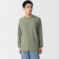 Clearance Muji Camiseta de manga larga y algodón grueso para hombre