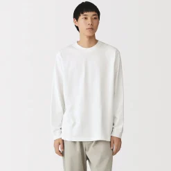 Clearance Muji Camiseta de manga larga y algodón grueso para hombre