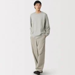 Clearance Muji Camiseta de manga larga y algodón grueso para hombre