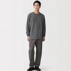 Clearance Muji Camiseta de manga larga y algodón grueso para hombre