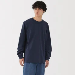 Clearance Muji Camiseta de manga larga y algodón grueso para hombre