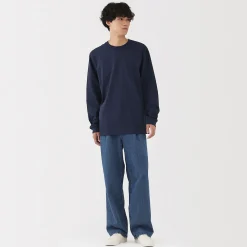 Clearance Muji Camiseta de manga larga y algodón grueso para hombre