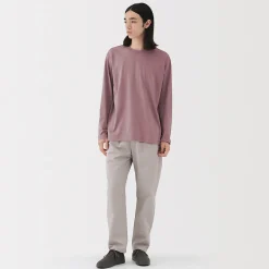 Clearance Muji Camiseta de manga larga y acabado lavado para hombre