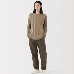 Clearance Muji Camiseta de manga larga y acabado lavado para hombre