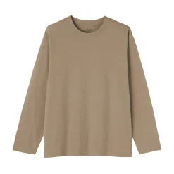 Clearance Muji Camiseta de manga larga y acabado lavado para hombre