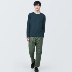 Clearance Muji Camiseta de manga larga y acabado lavado para hombre