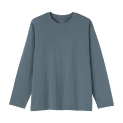 Clearance Muji Camiseta de manga larga y acabado lavado para hombre
