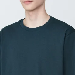 Clearance Muji Camiseta de manga larga y acabado lavado para hombre