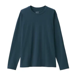 Clearance Muji Camiseta de manga larga y acabado lavado para hombre