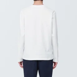 Clearance Muji Camiseta de manga larga y acabado lavado para hombre