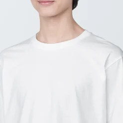 Clearance Muji Camiseta de manga larga y acabado lavado para hombre