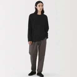 Clearance Muji Camiseta de manga larga y acabado lavado para hombre