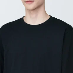 Clearance Muji Camiseta de manga larga y acabado lavado para hombre