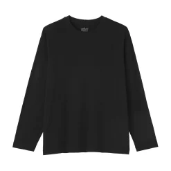 Clearance Muji Camiseta de manga larga y acabado lavado para hombre