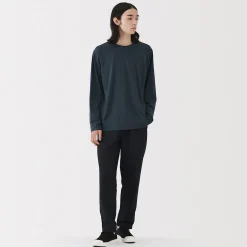 Clearance Muji Camiseta de manga larga y acabado lavado para hombre