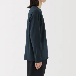 Clearance Muji Camiseta de manga larga y acabado lavado para hombre