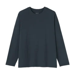 Clearance Muji Camiseta de manga larga y acabado lavado para hombre