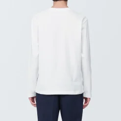 Clearance Muji Camiseta de manga larga y acabado lavado para hombre