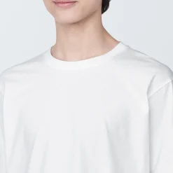 Clearance Muji Camiseta de manga larga y acabado lavado para hombre