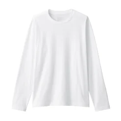 Clearance Muji Camiseta de manga larga y acabado lavado para hombre