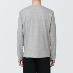 Clearance Muji Camiseta de manga larga y acabado lavado para hombre