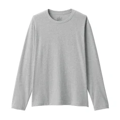 Clearance Muji Camiseta de manga larga y acabado lavado para hombre