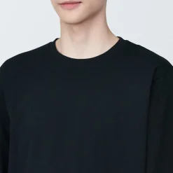 Clearance Muji Camiseta de manga larga y acabado lavado para hombre