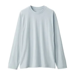 Clearance Muji Camiseta de manga larga y acabado lavado para hombre