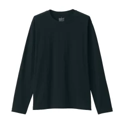 Clearance Muji Camiseta de manga larga y acabado lavado para hombre