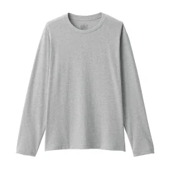 Clearance Muji Camiseta de manga larga y acabado lavado para hombre