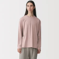 Outlet Muji Camiseta de manga larga y acabado lavado para hombre