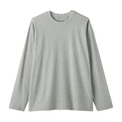 Outlet Muji Camiseta de manga larga y acabado lavado para hombre
