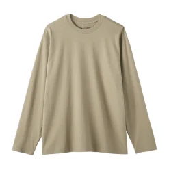 Outlet Muji Camiseta de manga larga y acabado lavado para hombre