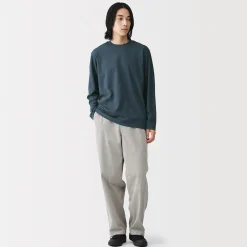 Outlet Muji Camiseta de manga larga y acabado lavado para hombre