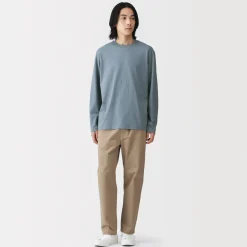 Outlet Muji Camiseta de manga larga y acabado lavado para hombre