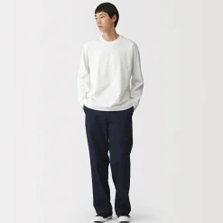 Outlet Muji Camiseta de manga larga y acabado lavado para hombre