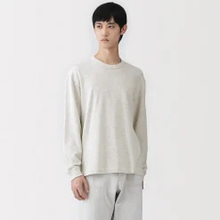 Discount Muji Camiseta de manga larga y punto tradicional para hombre