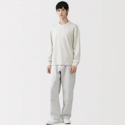 Discount Muji Camiseta de manga larga y punto tradicional para hombre