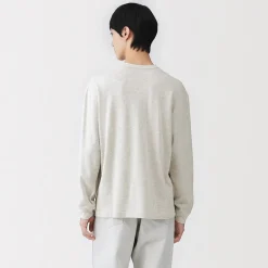 Discount Muji Camiseta de manga larga y punto tradicional para hombre