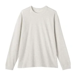 Discount Muji Camiseta de manga larga y punto tradicional para hombre