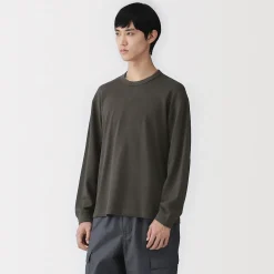 Discount Muji Camiseta de manga larga y punto tradicional para hombre