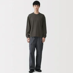 Discount Muji Camiseta de manga larga y punto tradicional para hombre